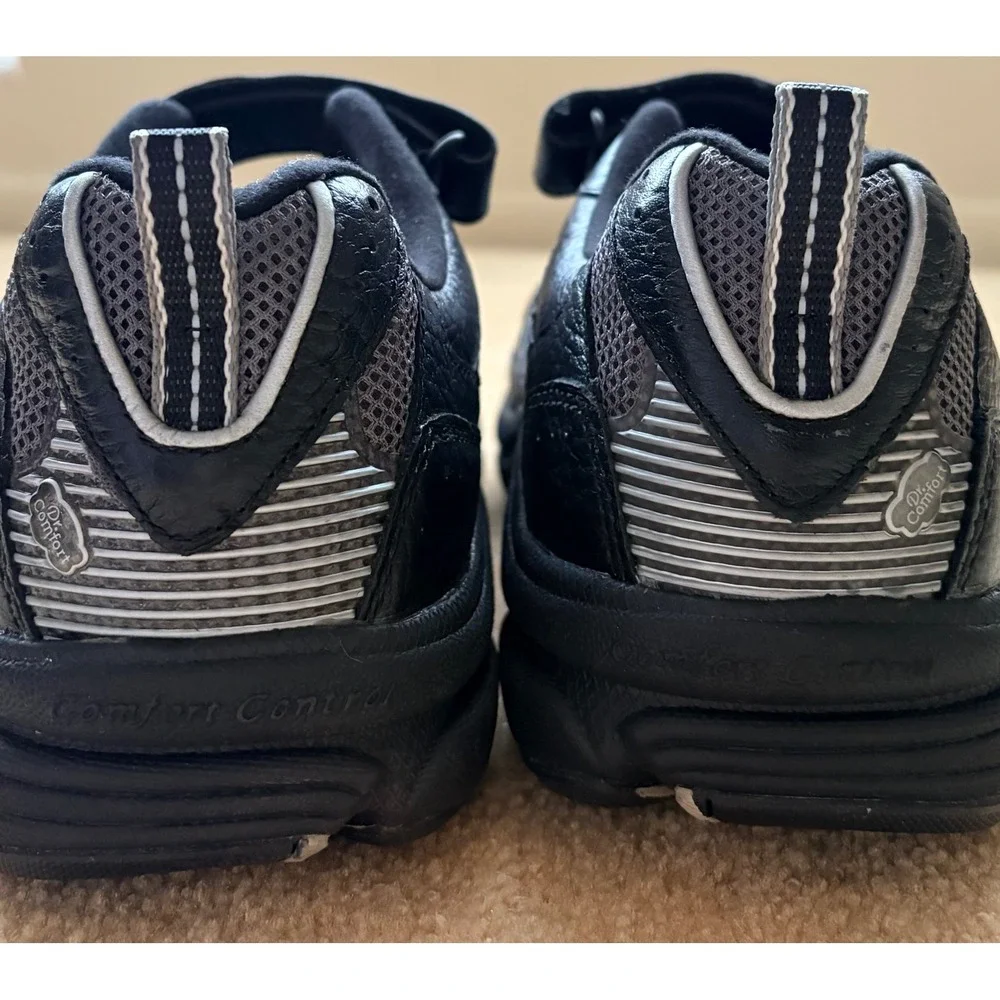 Dr Comfort Winner STK 5710 Black Leather Lace Up Hook and Loop Men's Shoes 12 XW